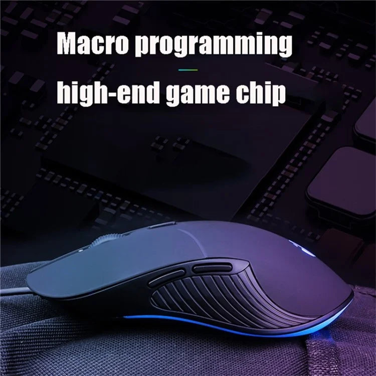 INPHIC PB1 USB Wired Business Office Gaming Mouse Mute Macro Programming Computer Laptop Mice
