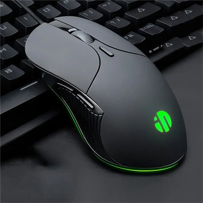 INPHIC PB1 USB Wired Business Office Gaming Mouse Mute Macro Programming Computer Laptop Mice