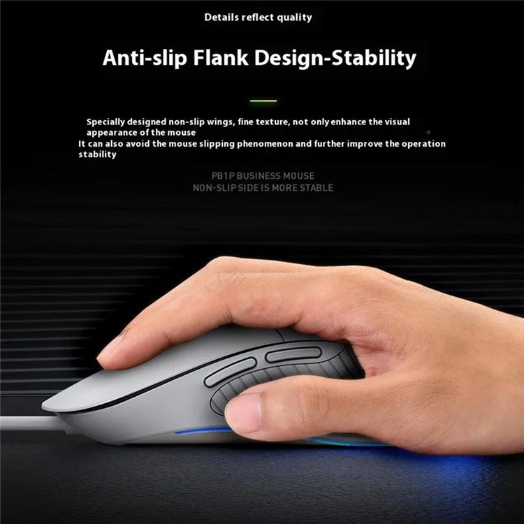 INPHIC PB1 USB Wired Business Office Gaming Mouse Mute Macro Programming Computer Laptop Mice