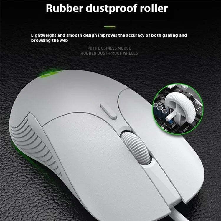 INPHIC PB1 USB Wired Business Office Gaming Mouse Mute Macro Programming Computer Laptop Mice