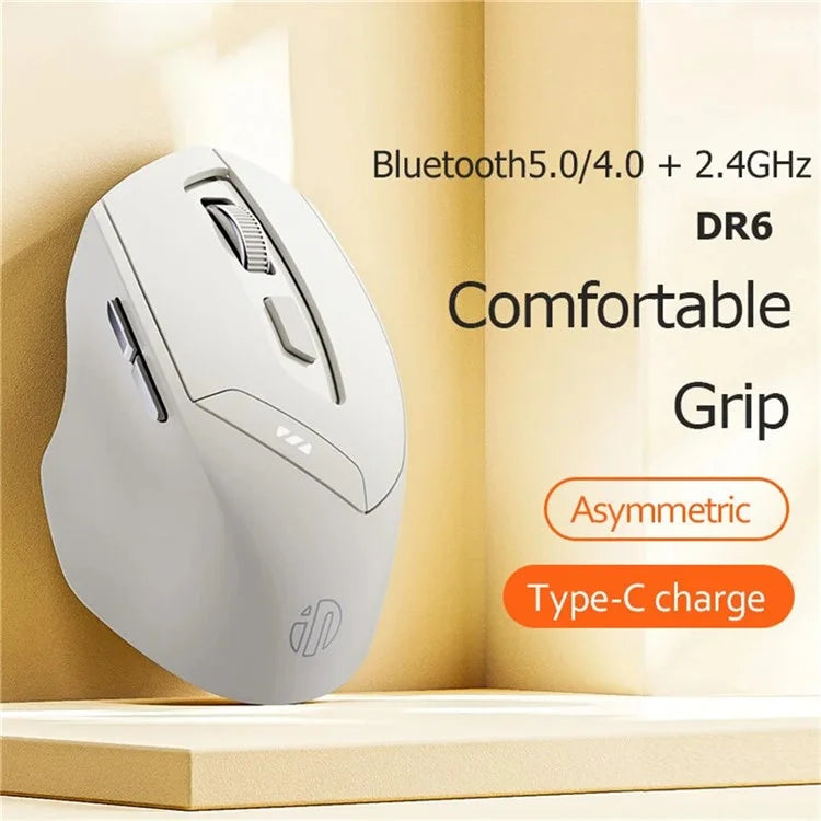 INPHIC DR6 Bluetooth 4.0 / Bluetooth 5.0 / 2.4G Wireless Mouse Home Office Computer Laptop Mute Mice