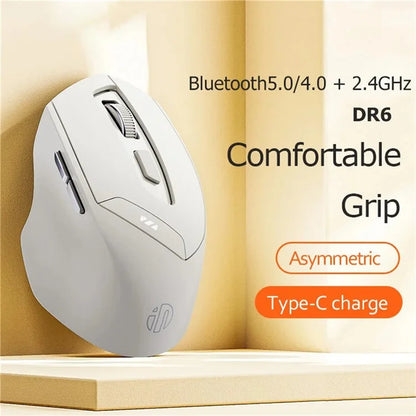 INPHIC DR6 Bluetooth 4.0 / Bluetooth 5.0 / 2.4G Wireless Mouse Home Office Computer Laptop Mute Mice