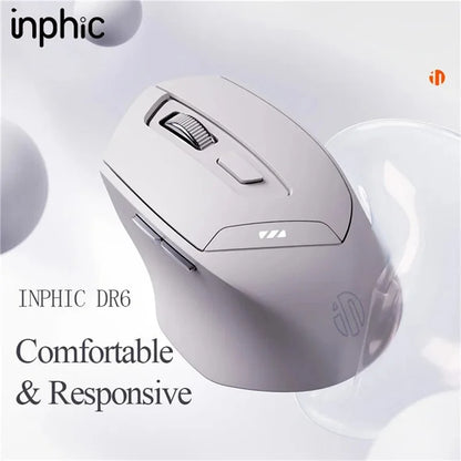INPHIC DR6 Bluetooth 4.0 / Bluetooth 5.0 / 2.4G Wireless Mouse Home Office Computer Laptop Mute Mice
