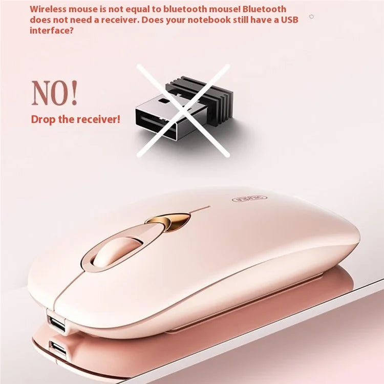 INPHIC Q8 Wireless Bluetooth Mouse for Women 1600DPI Rechargeable Mute Mouse for Laptop PC