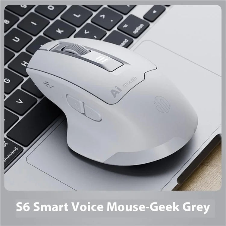 INPHIC S6 AI Smart Voice Mouse Wireless Bluetooth Mouse 2400DPI Support Voice Controlled Typing