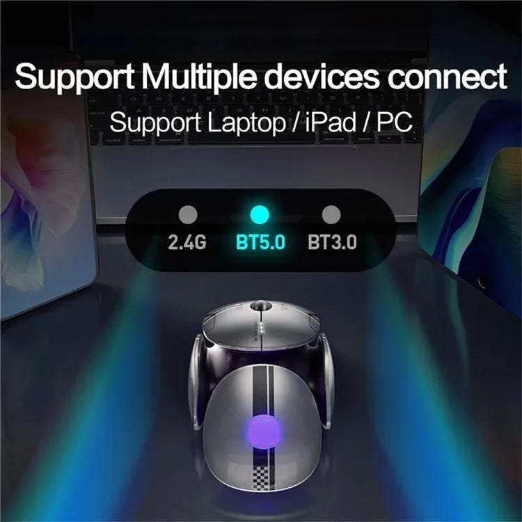 INPHIC X2 3 Modes Mouse Wireless Bluetooth 4.0  /  5.0 Mouse 2400DPI Rechargeable Mice with Light for Laptop