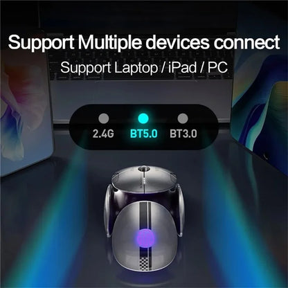 INPHIC X2 3 Modes Mouse Wireless Bluetooth 4.0  /  5.0 Mouse 2400DPI Rechargeable Mice with Light for Laptop