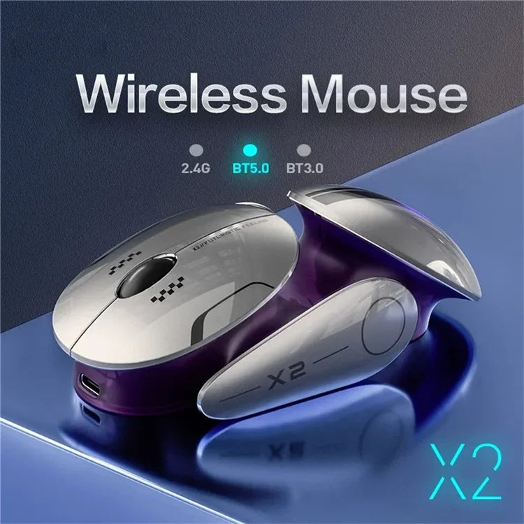 INPHIC X2 3 Modes Mouse Wireless Bluetooth 4.0  /  5.0 Mouse 2400DPI Rechargeable Mice with Light for Laptop