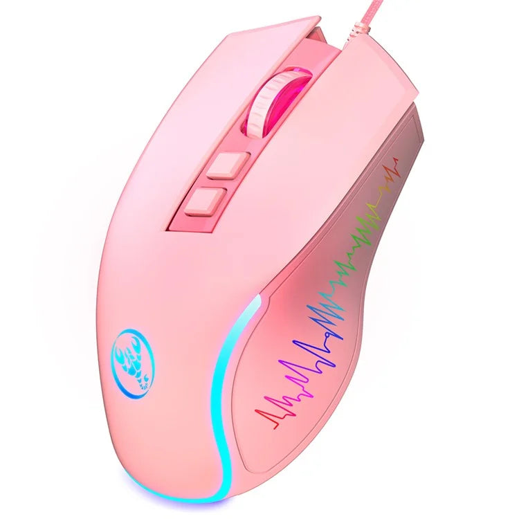 HXSJ X100 USB Wired Gaming Mouse 3600DPI Colorful Light Computer Laptop Mice