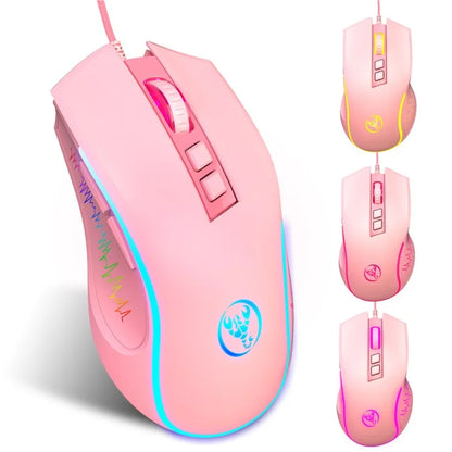 HXSJ X100 USB Wired Gaming Mouse 3600DPI Colorful Light Computer Laptop Mice