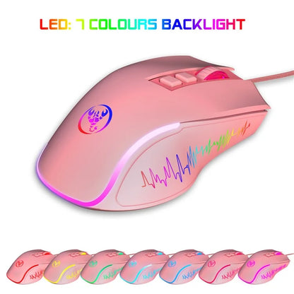 HXSJ X100 USB Wired Gaming Mouse 3600DPI Colorful Light Computer Laptop Mice
