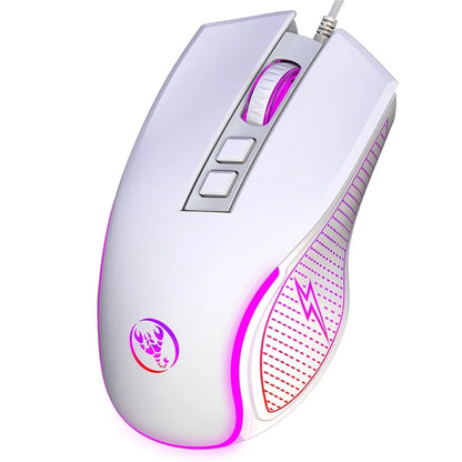 HXSJ X100 USB Wired Gaming Mouse 3600DPI Colorful Light Computer Laptop Mice