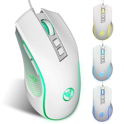 HXSJ X100 USB Wired Gaming Mouse 3600DPI Colorful Light Computer Laptop Mice