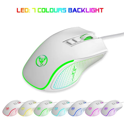 HXSJ X100 USB Wired Gaming Mouse 3600DPI Colorful Light Computer Laptop Mice