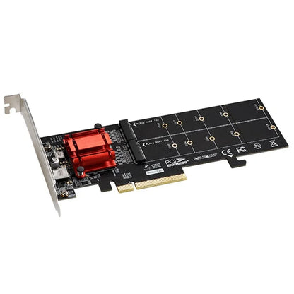 TXB122 ASM18 12 Adapter Heat Sink M.2 NVME SSD Expansion Card to PCI-E 3.0 X8 Adapter Card