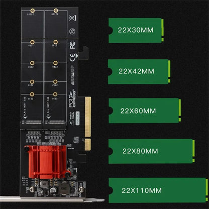TXB122 ASM18 12 Adapter Heat Sink M.2 NVME SSD Expansion Card to PCI-E 3.0 X8 Adapter Card