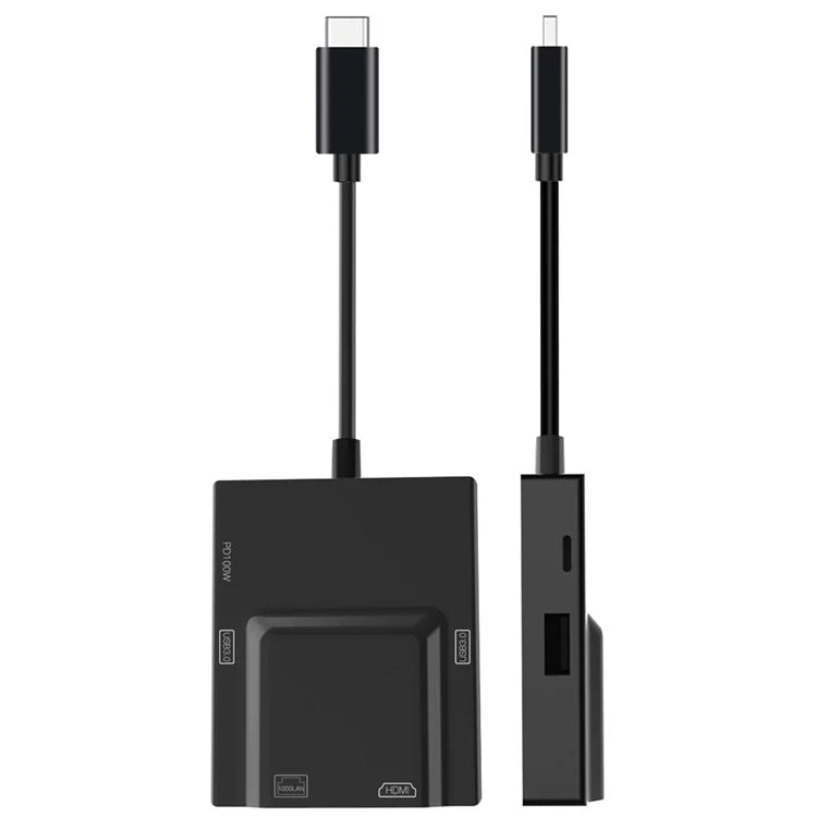 NK-3057HDMI USB-C Hub Adapter to 2xUSB 3.0+HD+Type-C+RJ45 Converter for Laptop