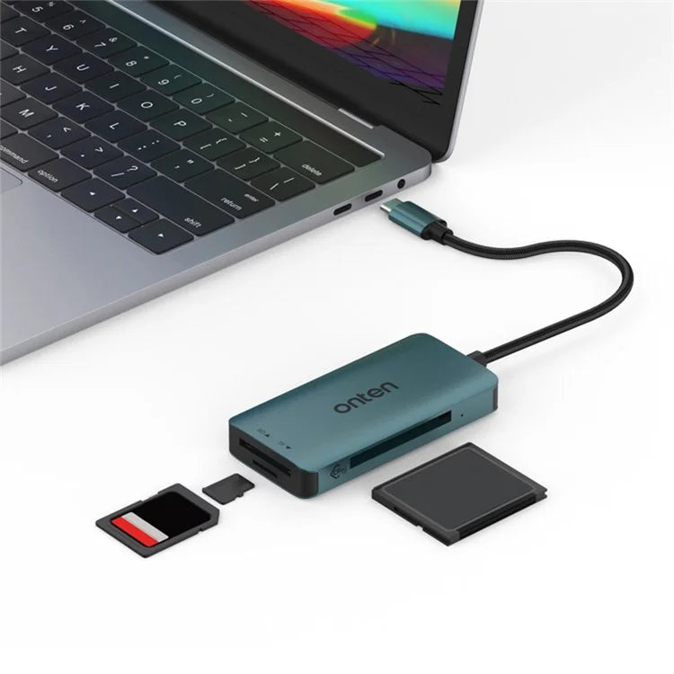 ONTEN C15 Type-C Card Reader Data Reading Converter Plug and Play for SD+Cfast+TF Cards