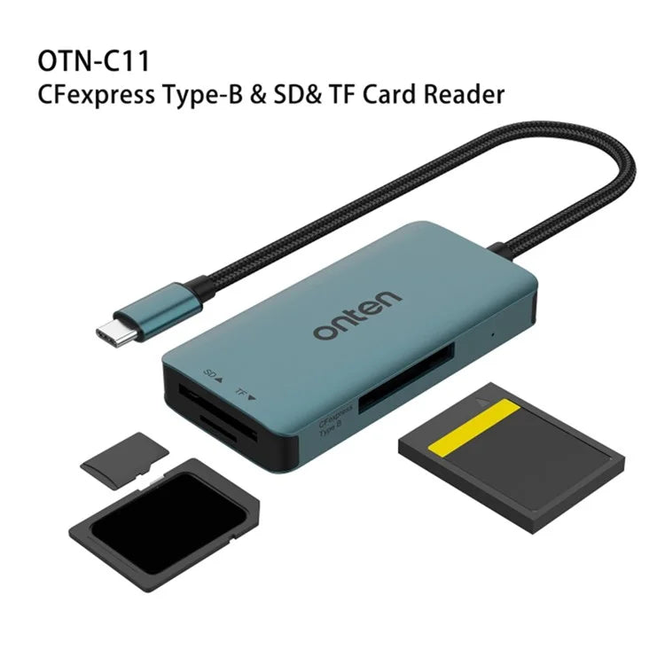 ONTEN C11 Type-C Card Reader Data Reading for SD+Cfepress Type-B+TF Cards