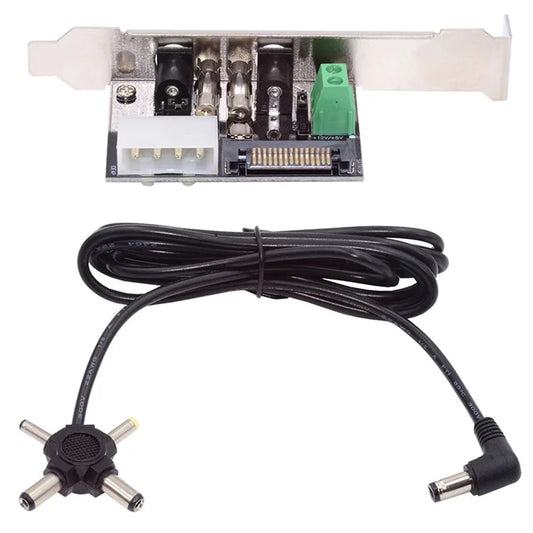 PW-030 Dual DC5.5mm 12V / 5V Output Power System Intelligent Control Management System Power Card with PCI-E Bracket
