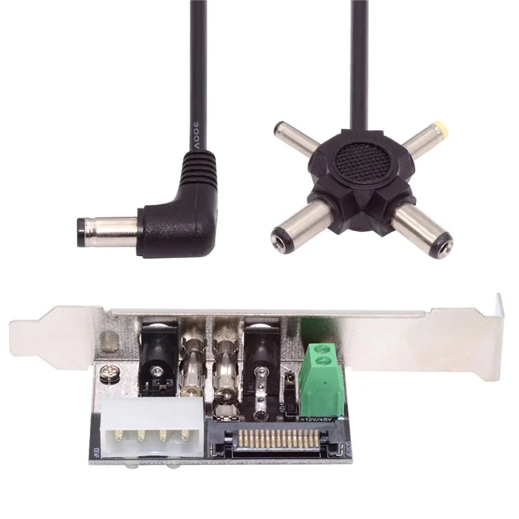 PW-030 Dual DC5.5mm 12V / 5V Output Power System Intelligent Control Management System Power Card with PCI-E Bracket