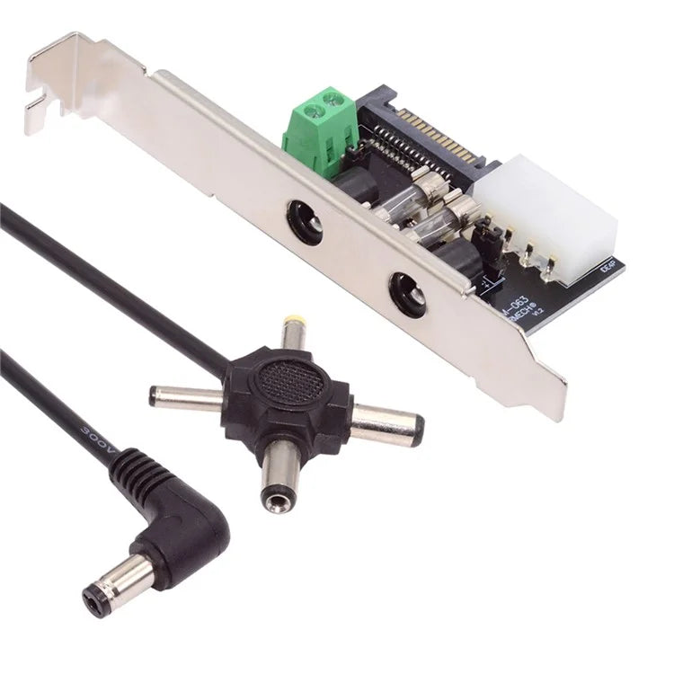 PW-030 Dual DC5.5mm 12V / 5V Output Power System Intelligent Control Management System Power Card with PCI-E Bracket