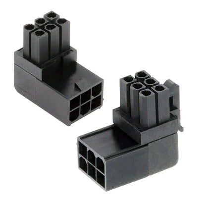 PW-021 2Pcs / Set ATX 6Pin Male to Female 90 Degree Up Down Angled Power Header Adapter for GPU Graphics Card