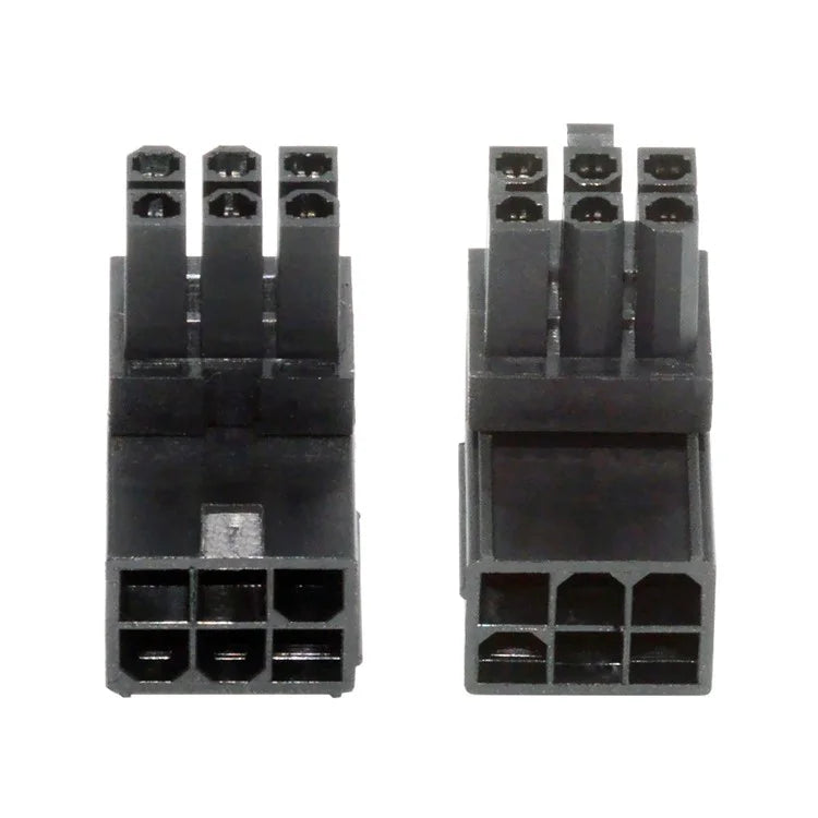 PW-021 2Pcs / Set ATX 6Pin Male to Female 90 Degree Up Down Angled Power Header Adapter for GPU Graphics Card