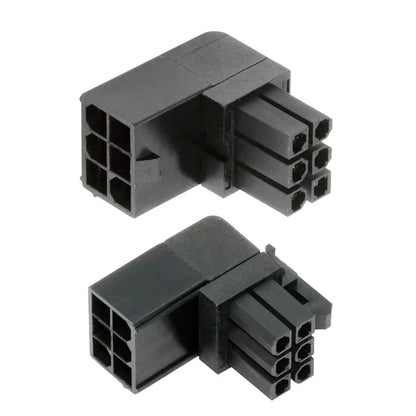 PW-021 2Pcs / Set ATX 6Pin Male to Female 90 Degree Up Down Angled Power Header Adapter for GPU Graphics Card
