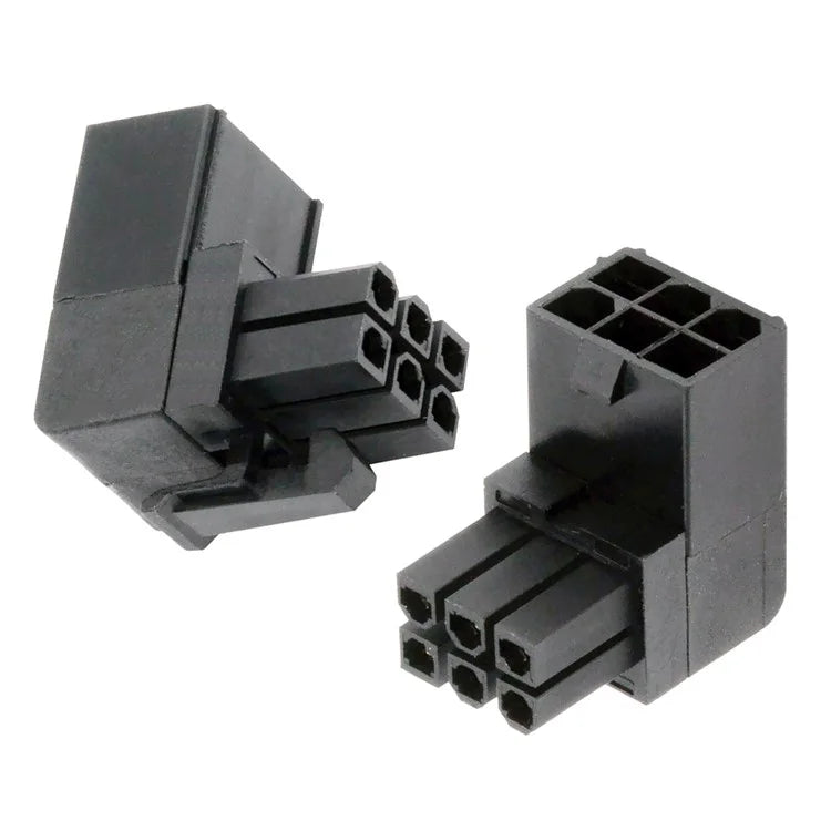 PW-021 2Pcs / Set ATX 6Pin Male to Female 90 Degree Up Down Angled Power Header Adapter for GPU Graphics Card
