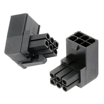 PW-021 2Pcs / Set ATX 6Pin Male to Female 90 Degree Up Down Angled Power Header Adapter for GPU Graphics Card
