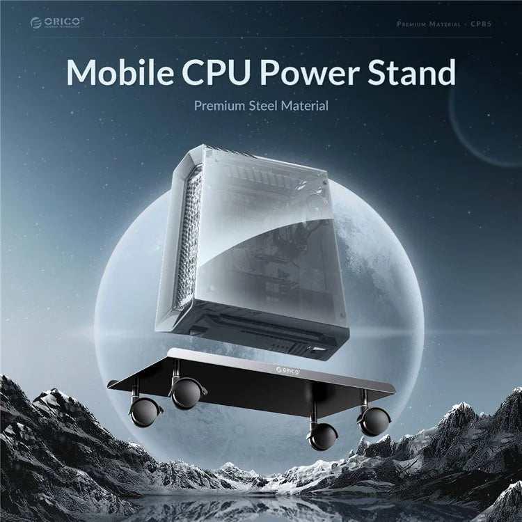 ORICO CPB5 Computer Case Stand Steel Plate Computer Host Support Bracket with Wheels