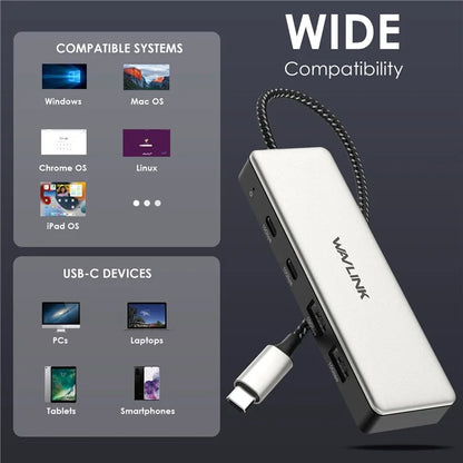 WAVLINK UH30420 Aluminum Alloy USB Hub 4-Port 10Gbps High Speed ??USB3.2 Gen2 Distributor
