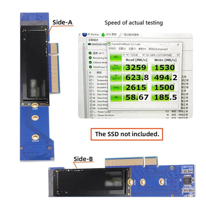 SA-012-LP Low Profile Dual 2x NVME M.2 SSD to PCIE Express Gen4 X8 X16 Raid Card VROC Raid0 Hyper Adapter