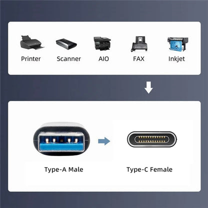 UC-029-TC002 USB 3.1 Type C Female to USB 3.0 Type-A Male 90 Degree Left Angled Flat Type 10Gbps Data 120W Power Adapter