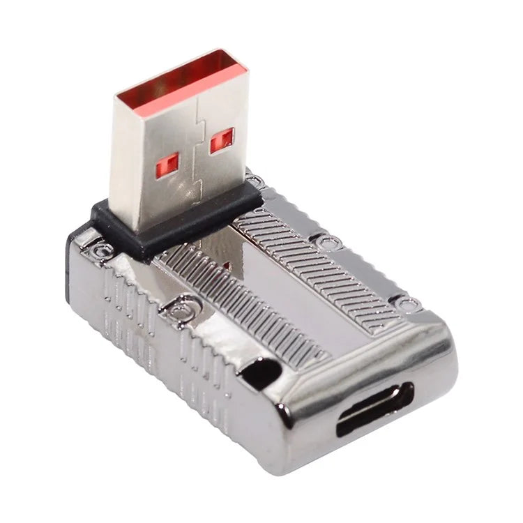 UC-029-TC007 USB 3.1 Type C Female to USB 3.0 Type-A Male 90 Degree Down Angled Type 10Gbps 120W Power Adapter