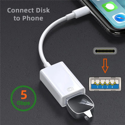 UC-155-TC001 Type-C to Type-A USB3.0 Female Adapter Compatible with Macbook Laptop Tablet Phone