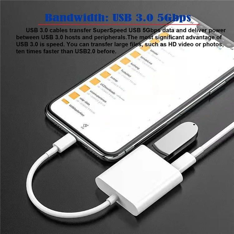 UC-155-TC002 Type-C to Type-A USB3.0 Female with PD Power Charge Adapter Compatible with Macbook Laptop Tablet Phone