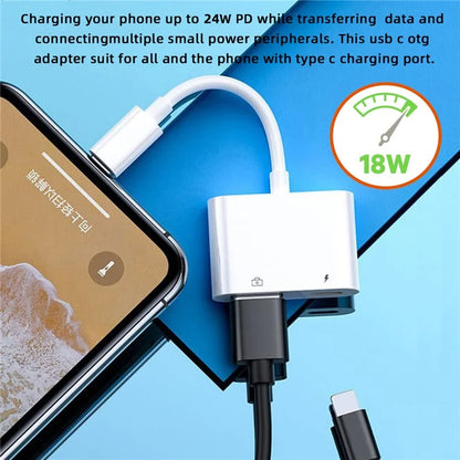 UC-155-TC002 Type-C to Type-A USB3.0 Female with PD Power Charge Adapter Compatible with Macbook Laptop Tablet Phone
