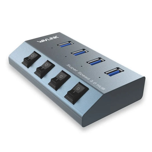 WAVLINK WL-UH3049 4 USB 3.0 Ports Desktop Charger Phone Fast Charging Station with Independent Switch