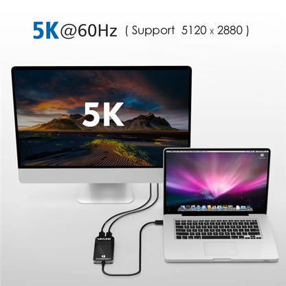 WAVLINK WL-UTA01D Thunderbolt 3 to Dual DisplayPort Adapter Type-C Thunderbolt 3 Splitter Converter