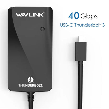 WAVLINK WL-UTA01D Thunderbolt 3 to Dual DisplayPort Adapter Type-C Thunderbolt 3 Splitter Converter