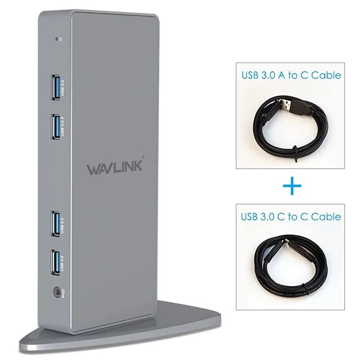 WAVLINK WL-UG69DK7 Type-C Universal Docking Station Desktop Laptops Aluminum Alloy Hub Adapter Support 4K / 5K