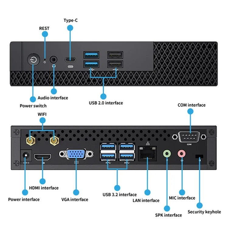 T100 i3-115G4 11th Gen 8GB+256GB Mini PC for Linux OS