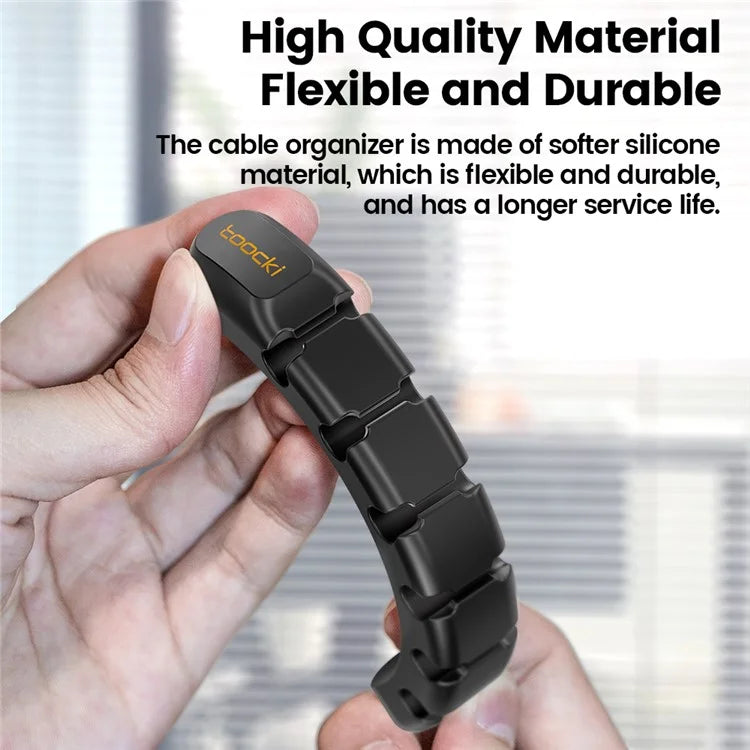 TOOCKI 7-Slot Computer Cable Clip Silicone Cord Holder Organizer