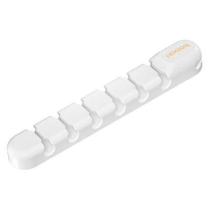 TOOCKI 7-Slot Computer Cable Clip Silicone Cord Holder Organizer