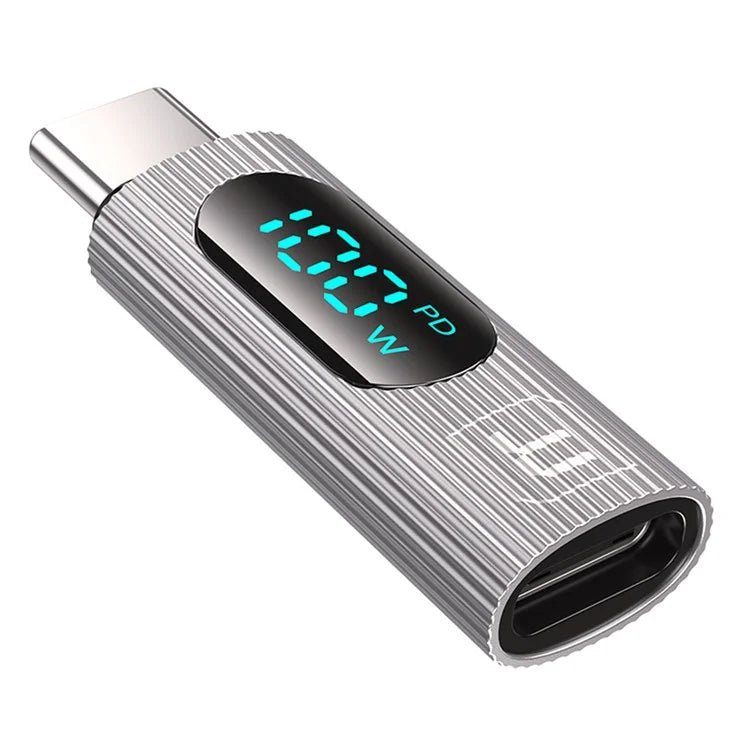 TOOCKI TQ-OTG07 Type-C Male to Type-C Female 100W Digital Display Adapter