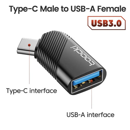 TOOCKI TQ-OTG06 Type-C Male to USB 3.0 Female Converter 5Gbps Data Adapter