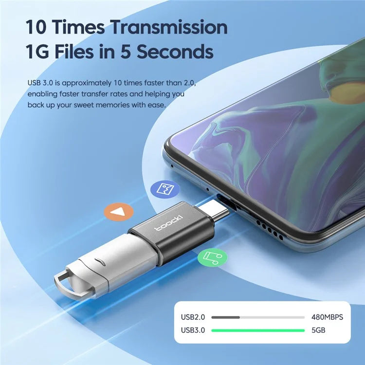 TOOCKI TQ-OTG01 5Gbps USB3.0 Female to Type-C Male Adapter Mini Converter