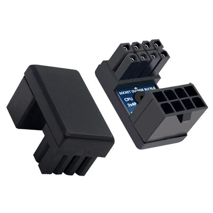 PW-053 2Pcs / Set ATX 8P EPS Male to Female 360 Degree Up+Down Angled Power Adapter for CPU 12V
